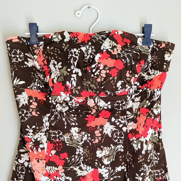 🇨🇦 Sweet Chemise Cotton Floral Strapless Dress Made In Canada - Picture 4 of 9